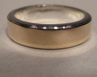 Precious Bond 14 kt Gold over Sterling Silver  ... Heavy Plain Band ............. made to order in your size...