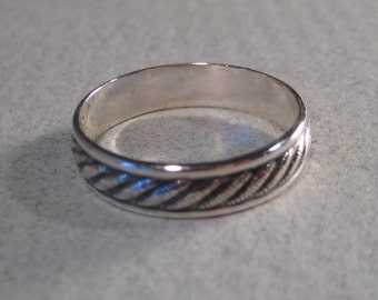 Band Ring ...- Rope- ...Sterling Silver
