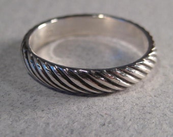 Band Ring... - Diagonal- Heavy Band.. Sterling Silver