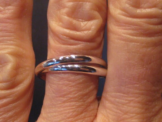 Sterling Silver Wide Two Band Roll Ring Sterling Silver Wide Two Band Roll Ring