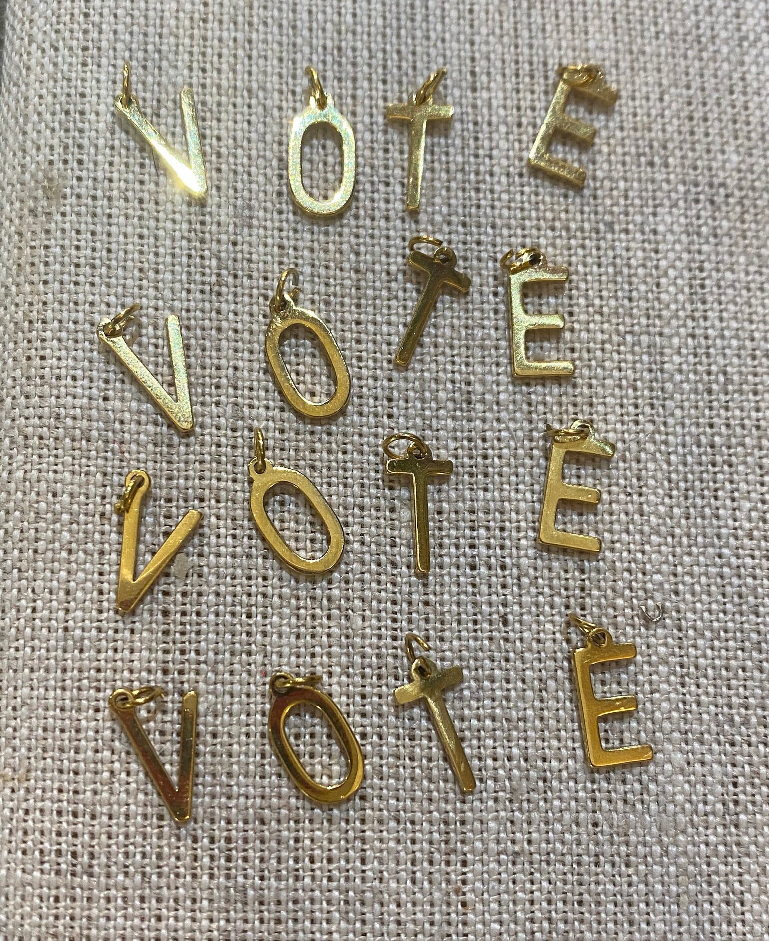 16 gold plated letters 4 each VOTE Etsy