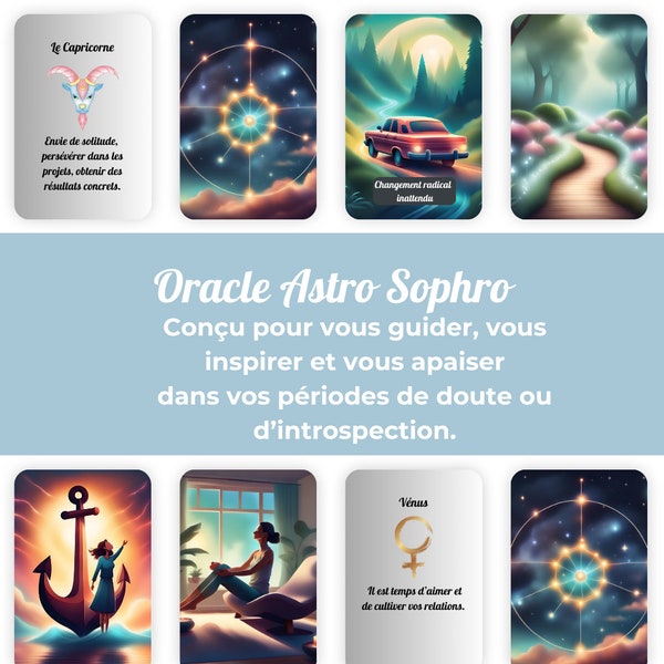 Oracle digital et imprimable, oracle astrologie, sophrologie, oracle numérique, téléchargeable instantanément, jeu introspectif numérique