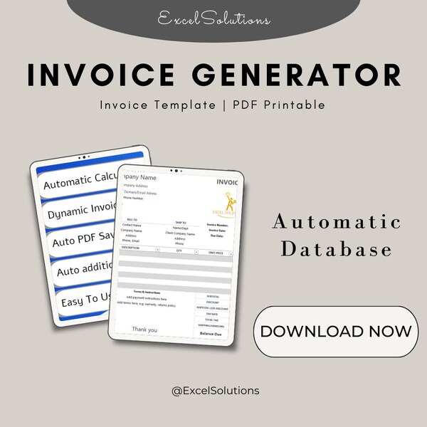 Invoice Generator | Auto Printable PDF Save | Database | Dynamic Commercial Template