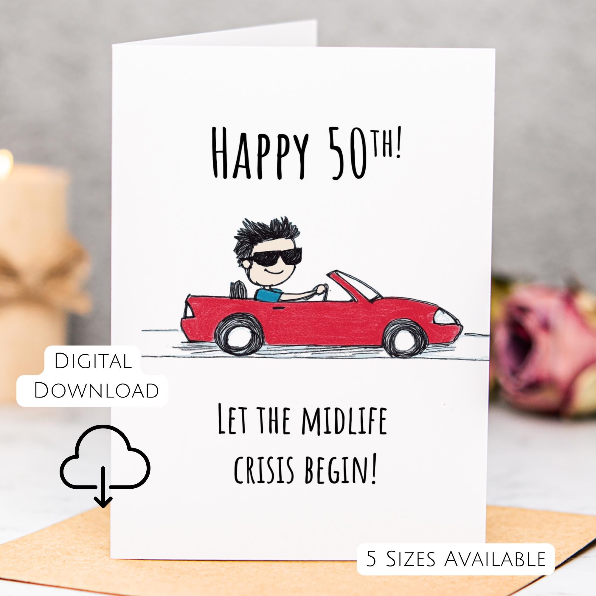 Funny 50th Birthday Card Printable Birthday Card for Him Digital
