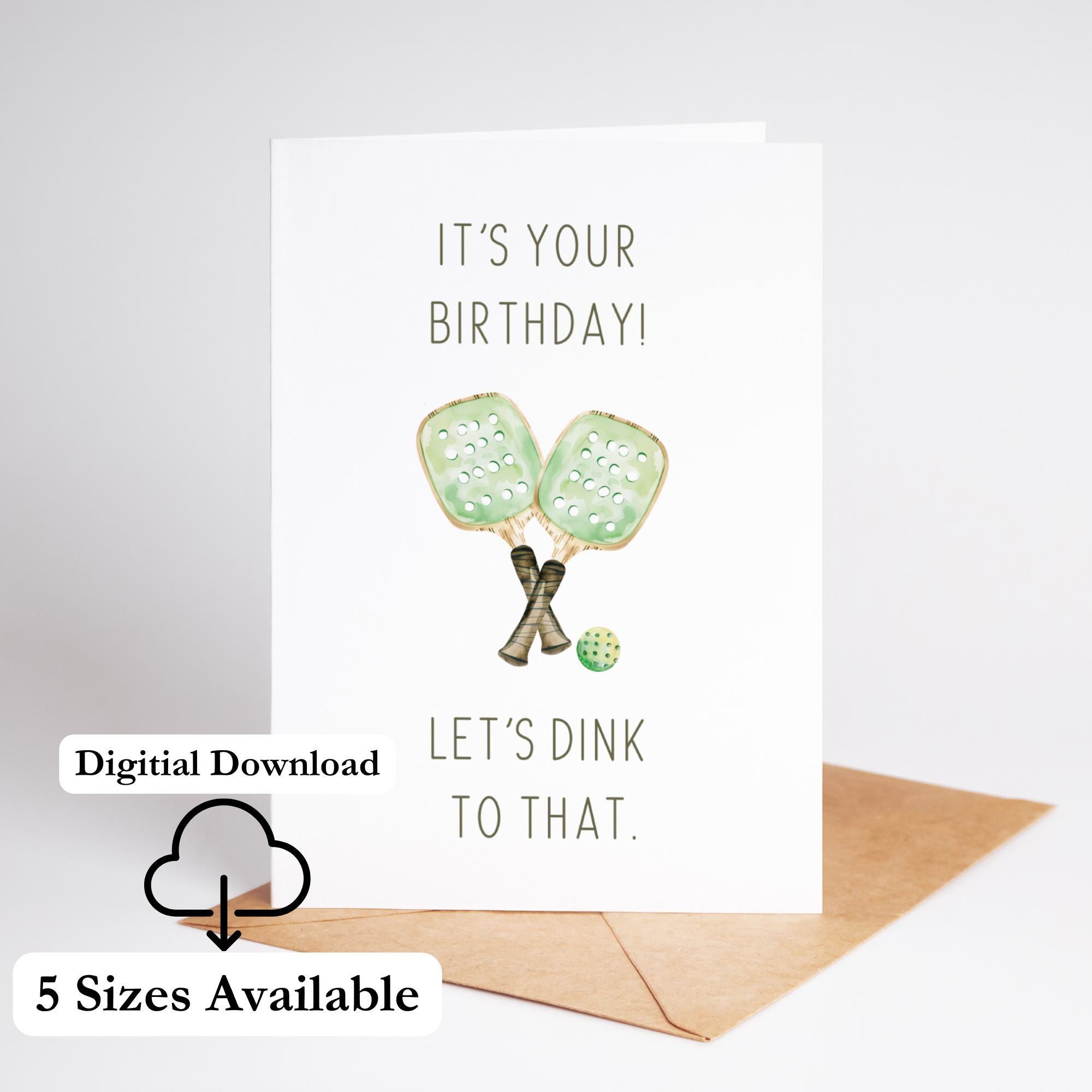 Lustige Pickleball Geburtstagskarte - Sport-Themen Karte Für Ihn & Sie | „Dinking Of You On Your Birthday“