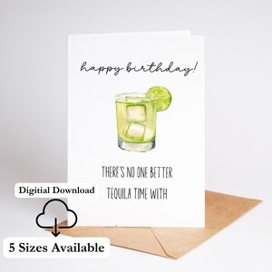 Geburtstagskarte für Tequila-Liebhaber Printable No One Better Tequila Time mit lustiger Bestie Karte für sie Cocktailkarten Digitaler SofortDownload