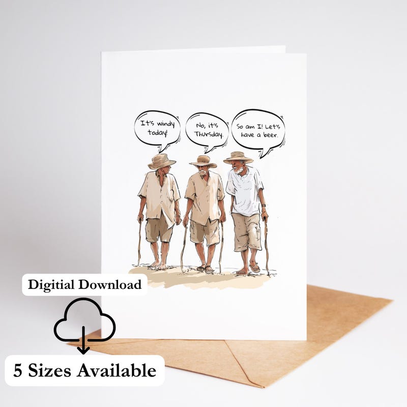 Funny Birthday Cards For Seniors Etsy