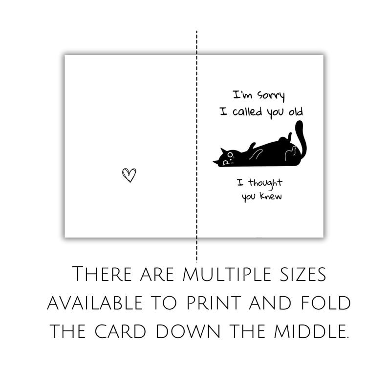 Funny Cat Birthday Card Printable for Her Funny Birthday Card for Him ...