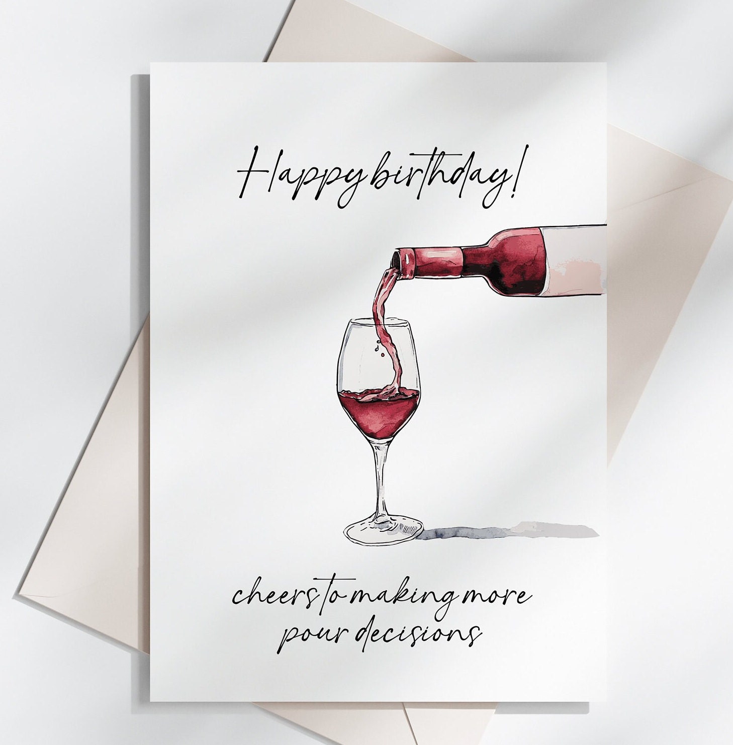 Biglietto Compleanno Divertente 'Getting Trollied' Per Lei - Amanti Del Vino - Formato A5 Con Busta
