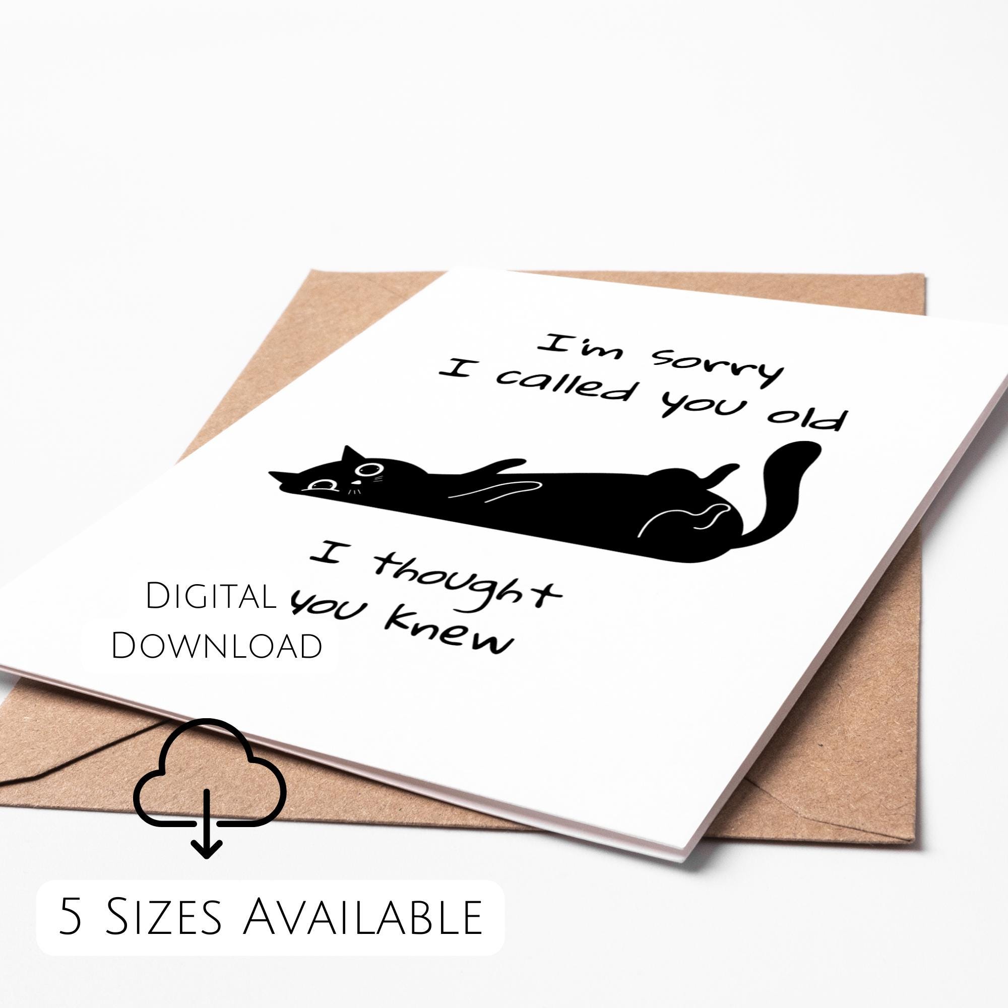 Funny Cat Birthday Card Printable for Her Funny Birthday Card for Him ...