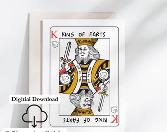 Dad Fart Card Dad Jokes Printable Birthday Card For Dad Or Husband Funny Bday Card King Of Farts Print At Home Joke Cards For Him Punny