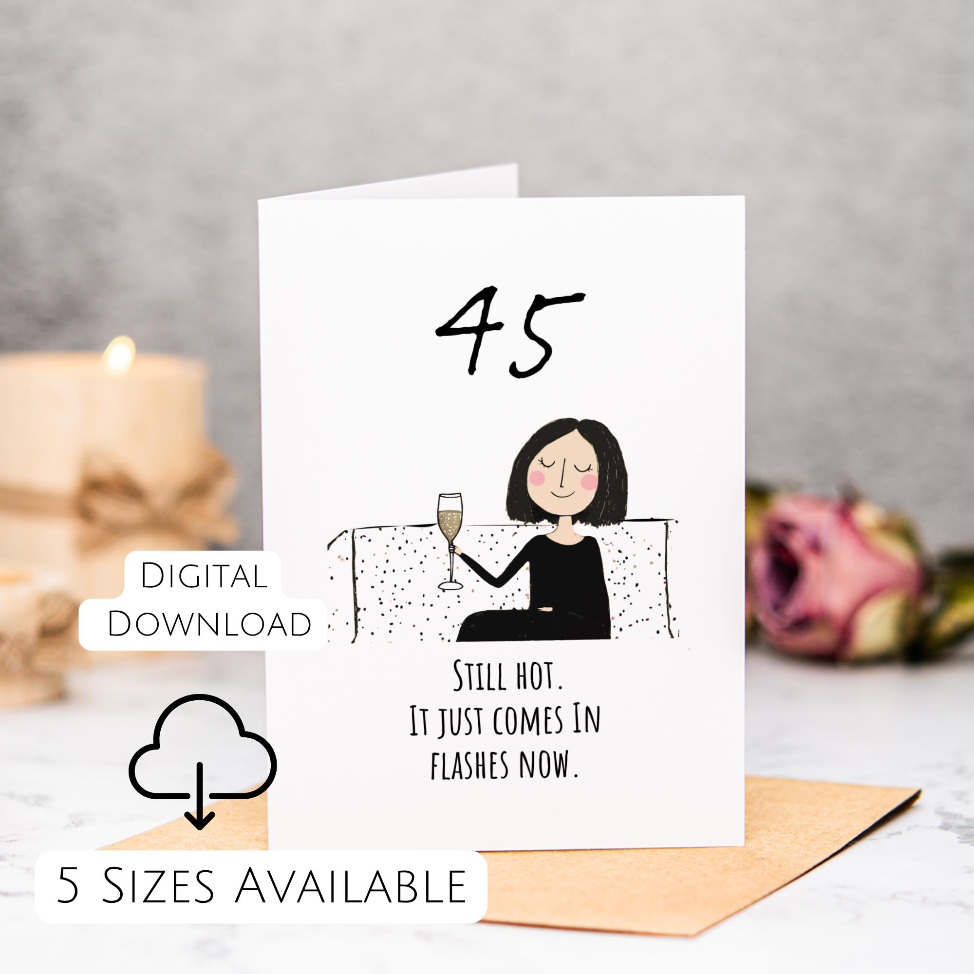 Stuff4 娘のための素晴らしい45歳の誕生日カード - 今日45枚 \u0026 すばらしい - 母親から娘へのハッピーバースデー 45歳の誕生日カード  45歳の女性への面白い誕生日カード 印刷可能な誕生日カード お母さんや友達、姉妹へのおちゃめなデジタルカード - Etsy 日本, image size:2000x2000