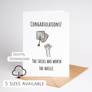 Carte de remise des diplômes Le pompon en valait la peine Carte de félicitations pour lui pour la cérémonie de remise des diplômes du secondaire ou de l'université