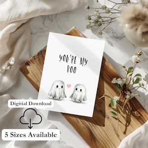 Freund Karte zum Ausdrucken You're My Boo für Freund Druck zu Hause Halloween Geschenk lustige Karte für Freundin oder Freund Download