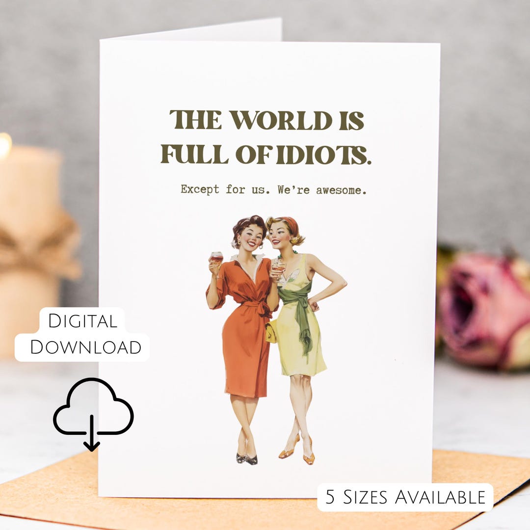 Funny Friendship Card Printable Best Friend Card for Her Digital ...