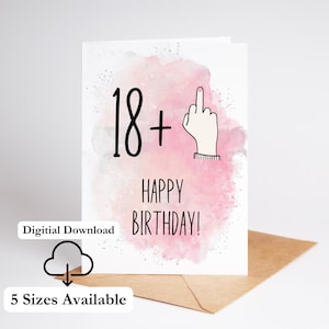19e verjaardagskaart afdrukbare grappige kaart voor 19-jarige verjaardag thuis afdrukken Negentien verjaardagskaart voor haar Instant digitale pdf-download
