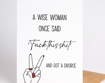 Funny Divorce Card For Friend Cheeky Card Break Up Card Divorce Gift Funny Break Up Card Happy Divorce Divorcee Card