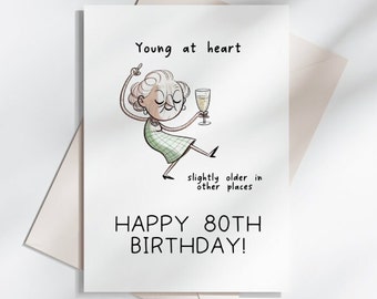 80th Birthday Card Last Minute Card Funny Birthday Card Card For 80 Year Old Woman Printable Birthday Card