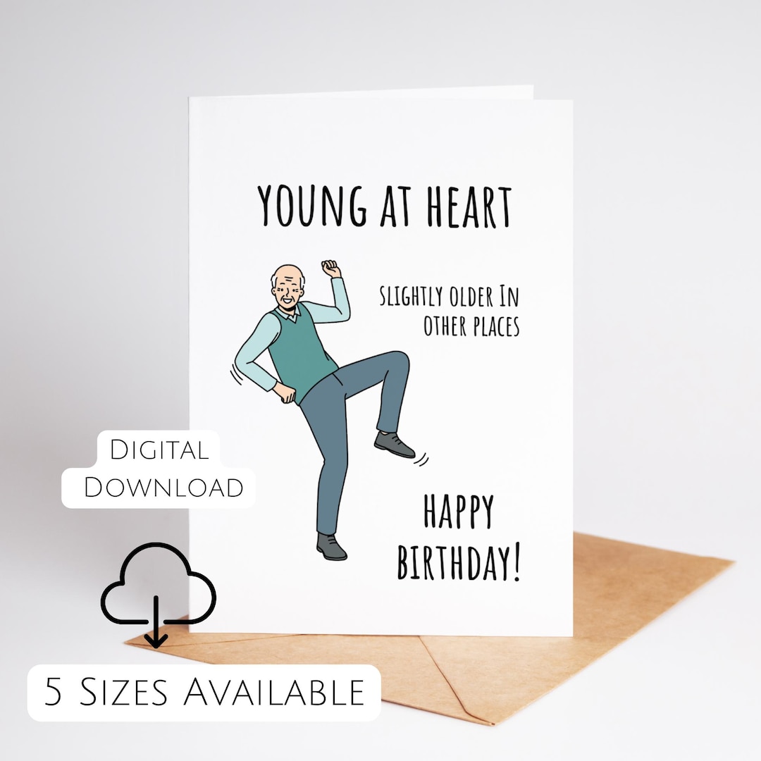 Funny Birthday Card for Old Man Digital Print Joke Birthday Card Card ...