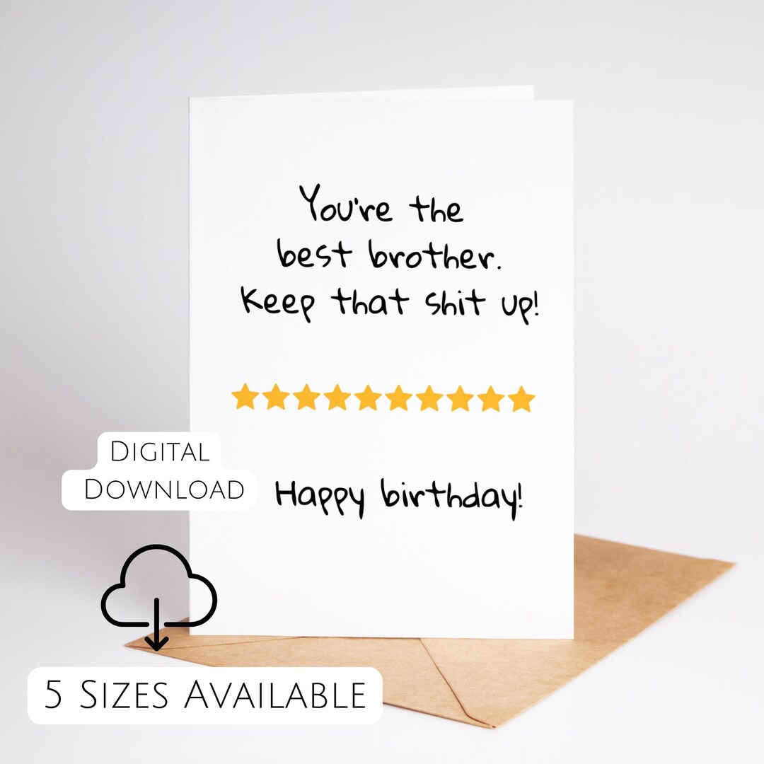 Biglietto D'auguri Divertente Old English Co. Per Fratello – Simpatico Per Compleanno, Congratulazioni O Esami. Interno Bianco, Formato 12x17 Cm