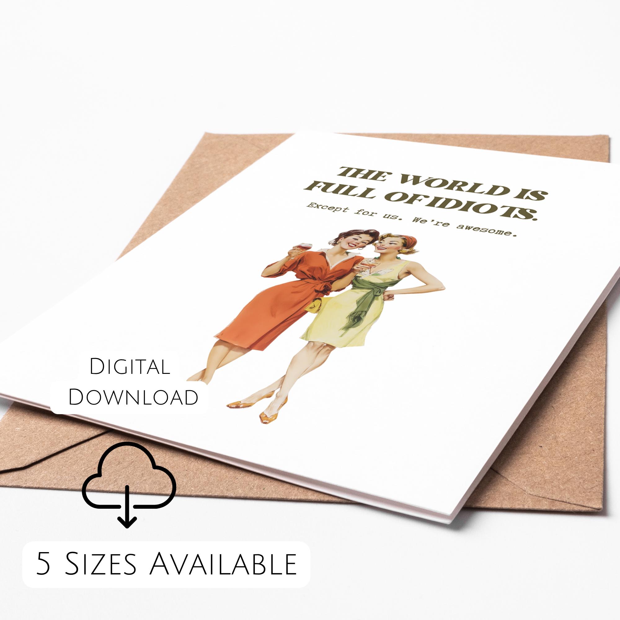 Funny Friendship Card Printable Best Friend Card for Her Digital ...