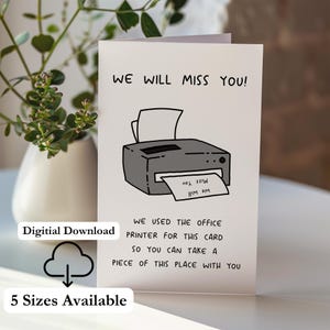 Carte d'adieu imprimable drôle, départ du patron, carte d'adieu drôle, impression au bureau ou à la maison, carte d'adieu en téléchargement numérique