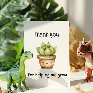 Jolie carte de fête des mères Merci de m'avoir aidé à grandir Carte de remerciement pour maman Carte de remerciement pour maman à téléchargement immédiat