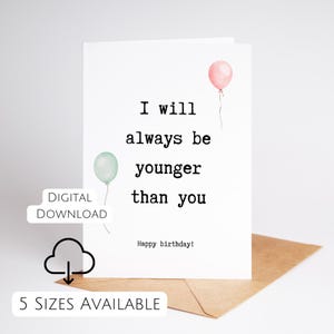 Carte d'anniversaire coquine imprimable Carte d'anniversaire à imprimer pour un ami, une soeur, pour maman, Carte d'anniversaire drôle et grossière pour lui, pour elle, impression à la maison
