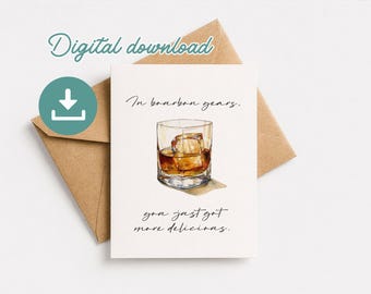 Funny Birthday Card For Husband Printable Birthday Card Bourbon Birthday Card Bourbon Years Bourbon Card Last Minute Birthday Card Download
