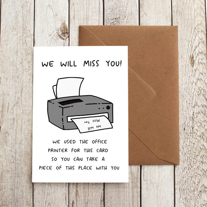 Printable Leaving Card for Coworker or Boss Funny Going Away Gift 5x7 Print at Home or Office ...