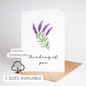 Biglietto di condoglianze, biglietto d'auguri con acquerello, biglietto di incoraggiamento, biglietto per lei, biglietto stampabile per lui, biglietto con fiori, pensando a te