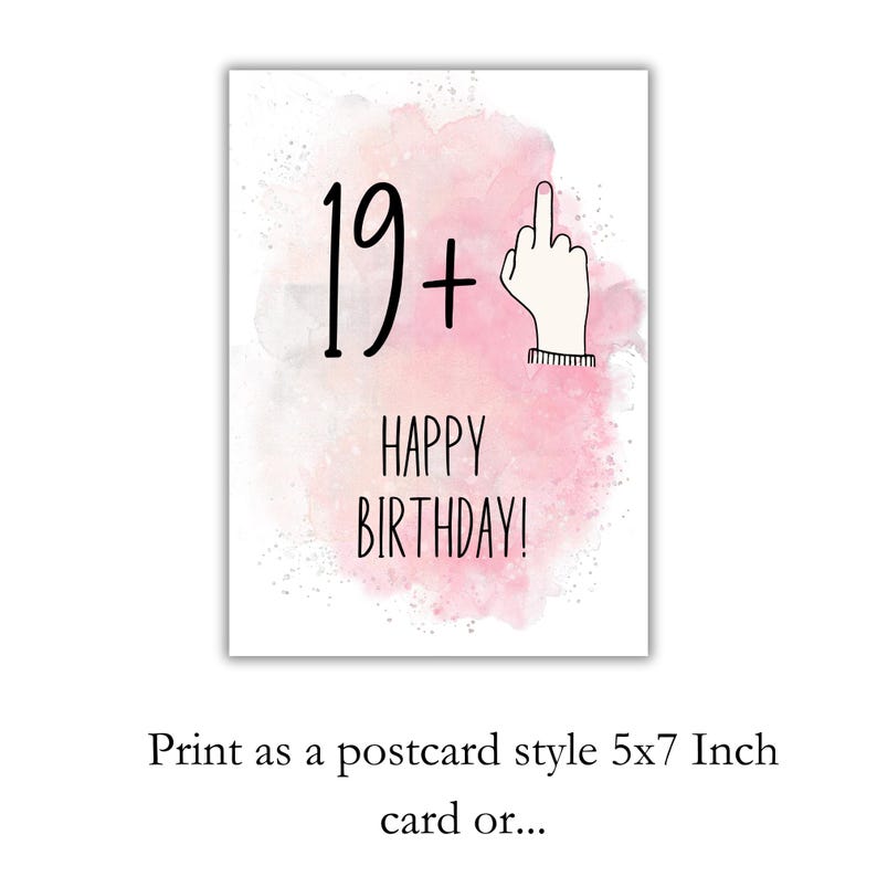 20th Birthday Card Printable Funny Card for 20 Year Old Girl Birthday ...