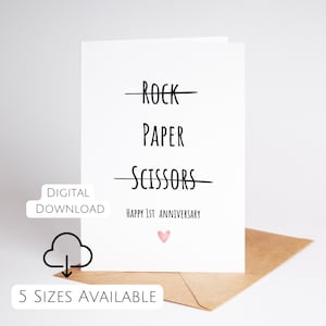 Tarjeta imprimible para el primer aniversario, tarjeta de felicitación de broma para ella, tarjeta divertida de aniversario de bodas para él, descarga digital