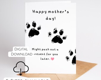 Hond Moederdagkaart Honden Moederdagkaart Moederkaart Grappige moederdagkaart van hond Huisdier moederkaart Afdrukbaar digitaal