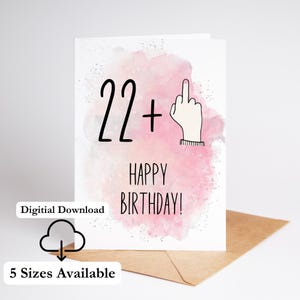 Cartão de aniversário de 23 anos para impressão Cartão engraçado para menina de 23 anos Imprimir em casa Cartão de aniversário para ela Download instantâneo de PDF digital
