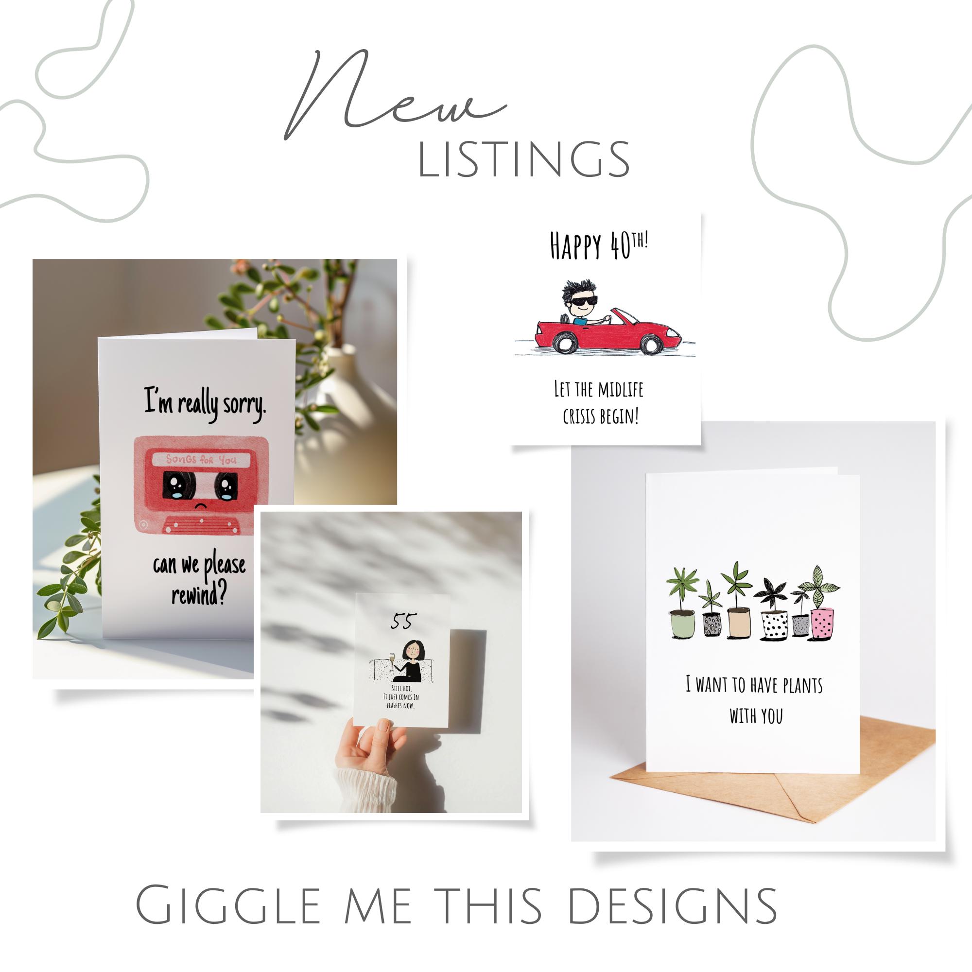 Biglietti Di Copleanno Retrò Uoini Donne Lui E Lei Babini Degli Anni - Foto 3