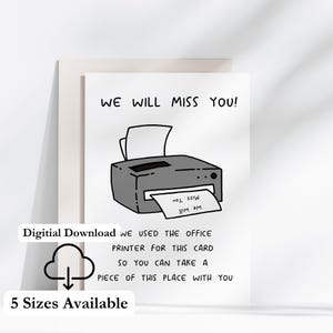 Carte cadeau de départ pour un collègue de travail Carte à imprimer Carte de départ amusante Impression cadeau PDF du dernier jour Téléchargement instantané Carte de départ