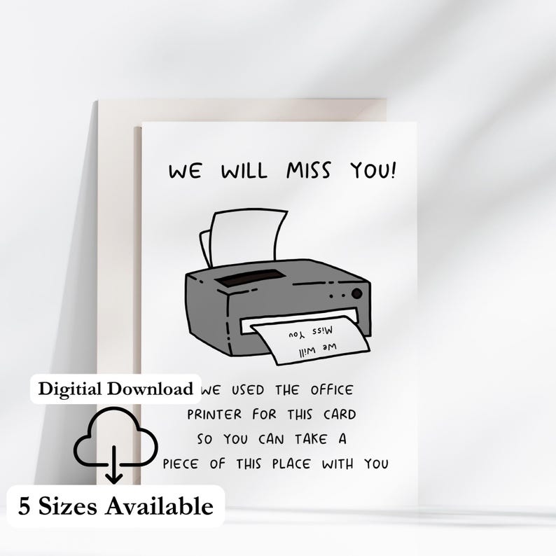 Printable Leaving Card for Coworker or Boss Funny Going Away Gift 5x7 ...