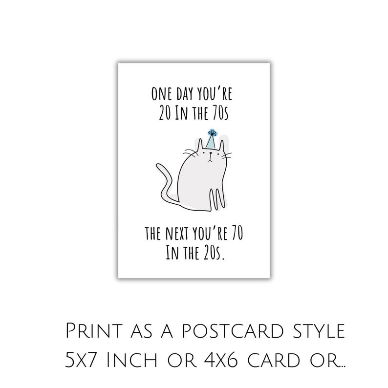 Funny 70th Birthday Card Happy Birthday Card for 70 Year Old Printable ...