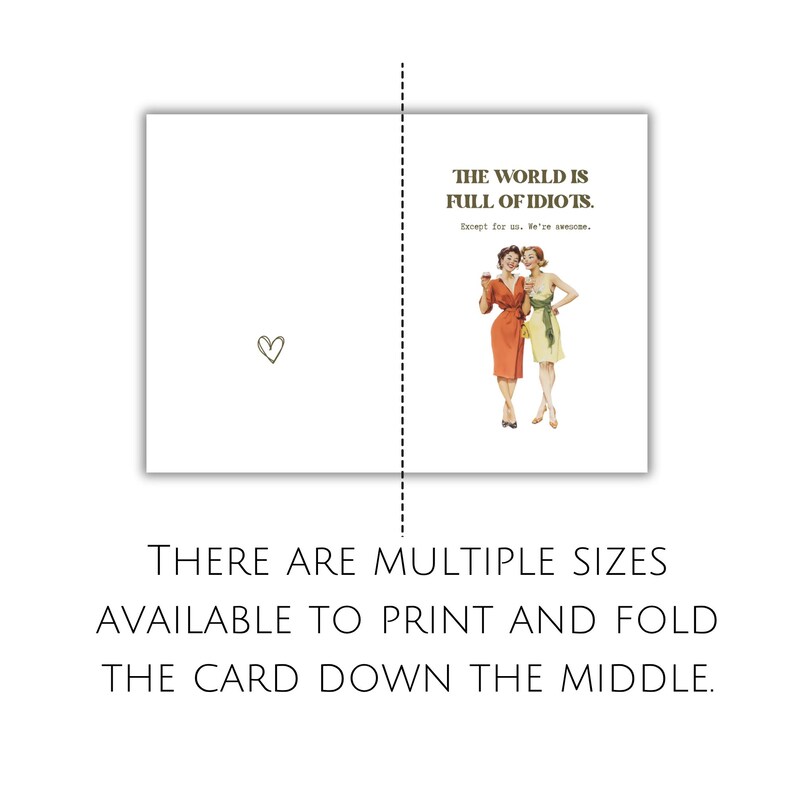 Funny Friendship Card Printable Best Friend Card for Her Digital ...