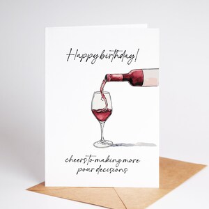 Carte d'anniversaire coquine pour un ami pour des décisions Carte d'anniversaire en téléchargement numérique Carte de joyeux anniversaire drôle Carte des vins d'amis Imprimable