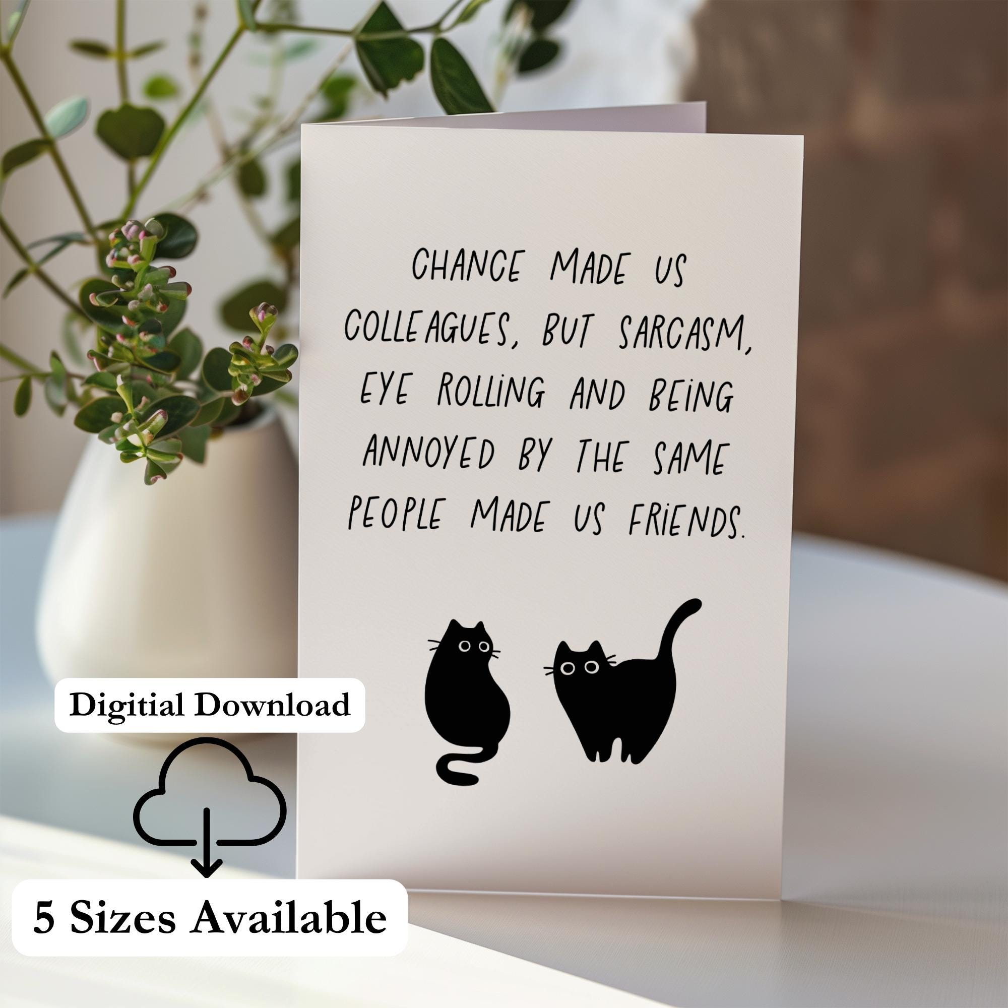 Small Cards Rude Co Worker Coworker Card Funny Card for Coworker Printable Funny Card Work Wife ...