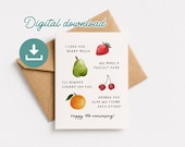 Printable Anniversary Card Fruit Anniversary Card 4 Year Anniversary 4th Anniversary Married Printable Romantic Card For Him Her