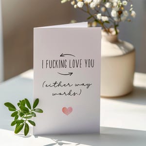 Lustige Liebeskarte für Partner I F * cking Love You Print At Home Scherzkarte für Ihn oder Sie Romantische Karte Tinte sparen Digitaler Download