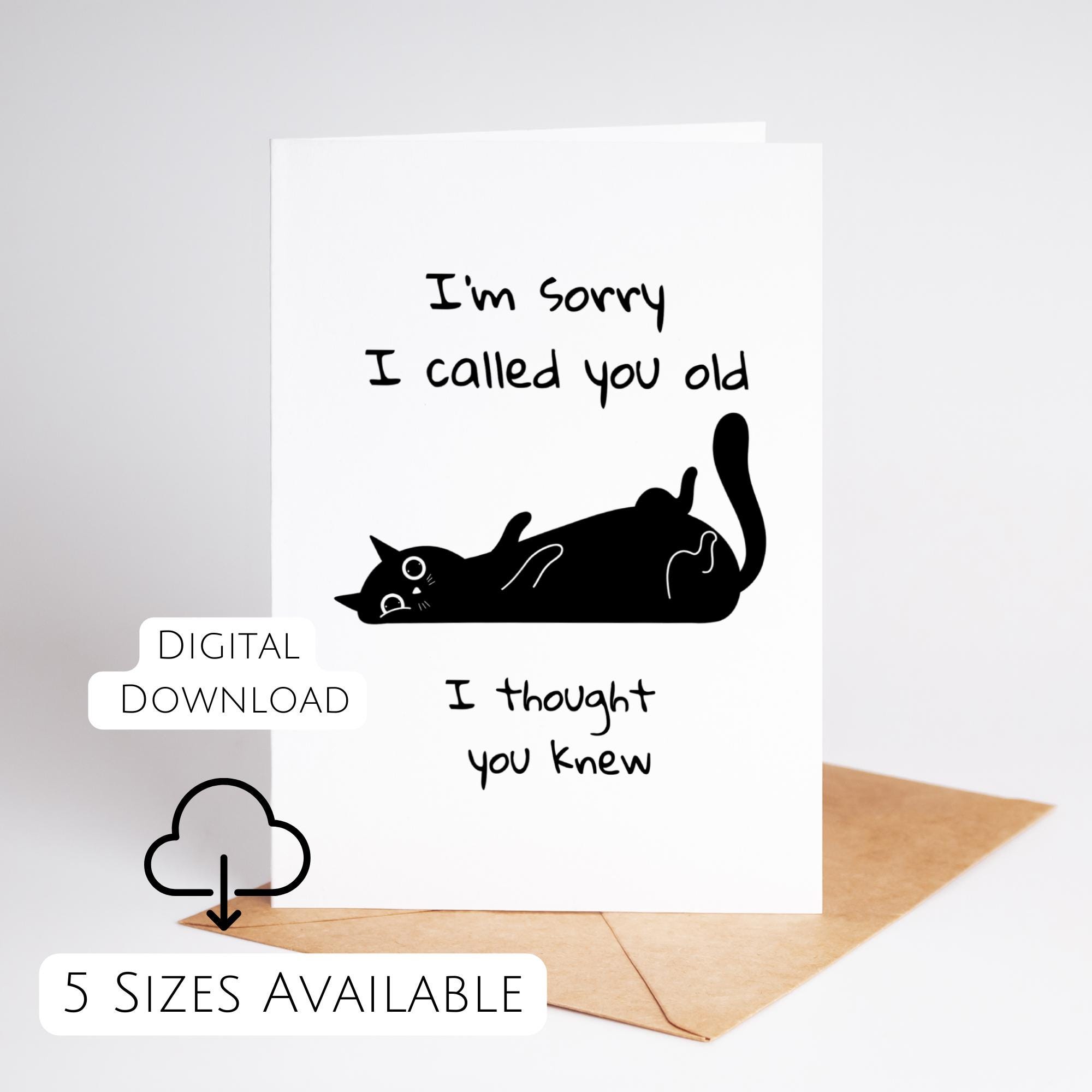 Funny Cat Birthday Card Printable for Her Funny Birthday Card for Him ...