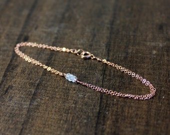 Rose Gold Birthstone Bracelet - Birthday Gift - Gift For Her - Personalized Jewelry - Birthstone Jewelry - Stocking Stuffer, Christmas Gift