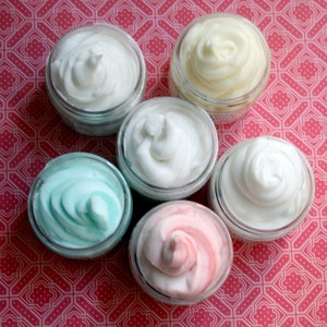 Whipped Soap and Body Butter Six Jars Sample Pack Gift Set of Organic Lotion and Cream Soap