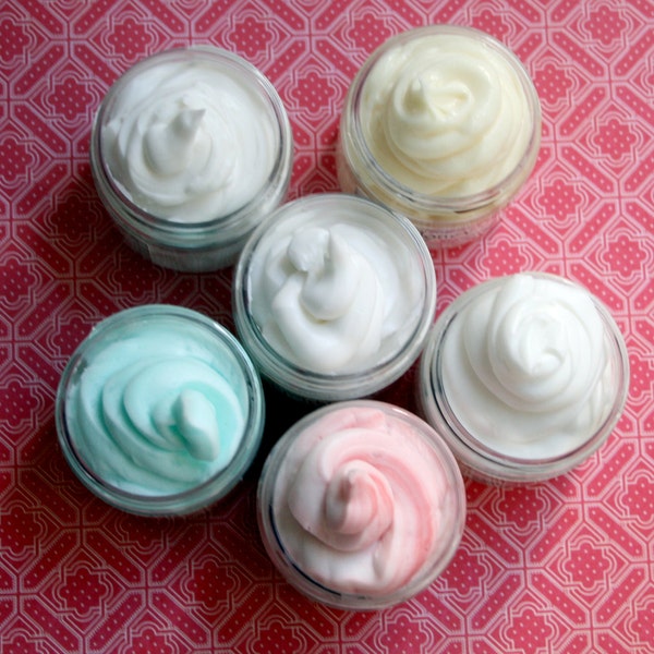 Whipped Soap and Body Butter Six Jars Sample Pack Gift Set of Organic Lotion and Cream Soap