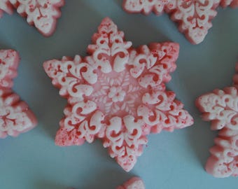Peppermint Snowflake Shea Butter Soap Set 6 Bars