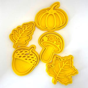 Pack Digital STL – Autumn Cookie Cutters Set – 5 STL Files for 3D Printing | Fall Cookie Cutter Digital Download Pack Otoño